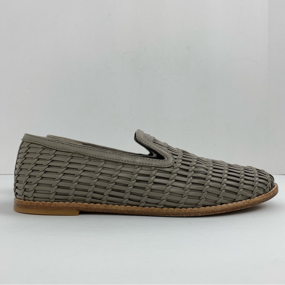 Vince size 7.5 Women’s Jonah Gray Woven Leather Slip On Loafers